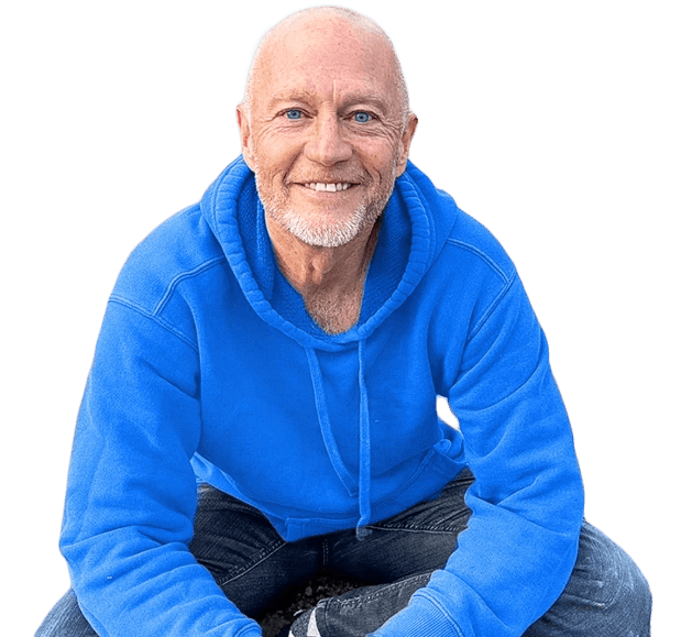 Azul Wells wearing a bright blue hoodie